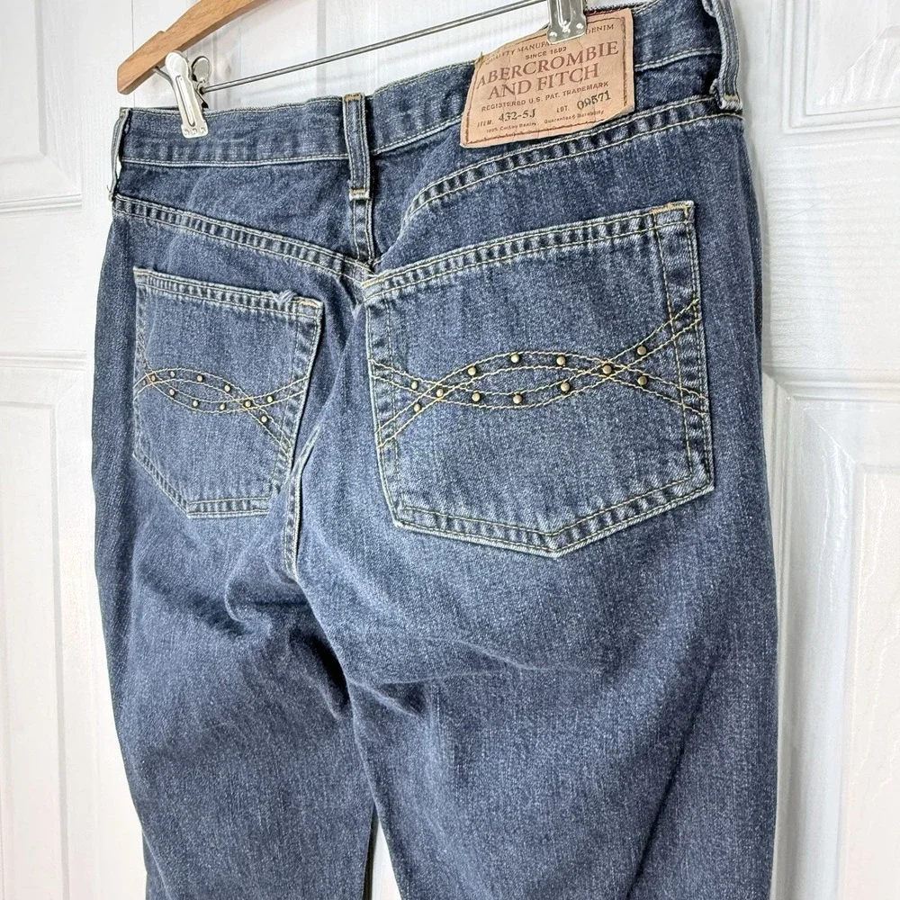 Vintage USA Made Abercrombie And Fitch Women's Flare‎ Blue Jeans Button Fly Sz 4